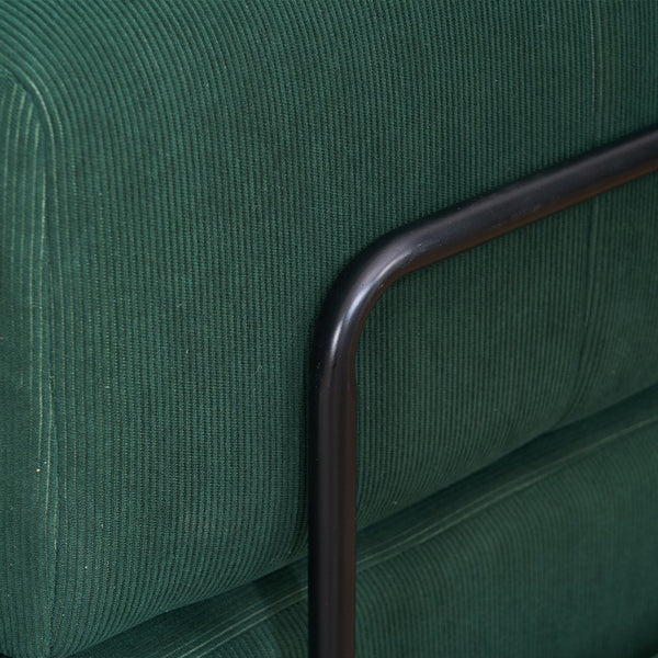 English Elm Folding Sofa Bed with Corduroy Cover, 78.5" Convertible Futon Couch, No-Assembly Foam Spring Mattress, Compact Sleeper for Living Room Green W2915P276680