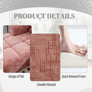 English Elm United Modern Chenille 98.42-Inch L-Shaped Modular Sectional Sofa With Chaise & Side Pockets P1 W1568S00148-GIGA