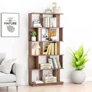 English Elm 31.5" Tall 5-tier Mdf Bookcase Slim Open Shelving Unit for Office Bedroom Living Room Dark Brown W2899P444163