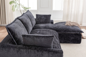 English Elm 103" Cloud Sectional Couch – L-Shape Chaise, Modern Boneless Modular Sofa For Cozy Living Spaces W1170S00041