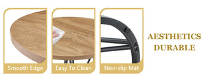 English Elm Single Package Industrial Bar Set Round Mdf Top with Metal Frame Seats 2 for Kitchen Black,Wood W1151P434793