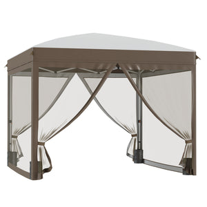 English Elm Outsunny 10x10 Pop up Canopy with Mesh Walls Uv50 Oxford Roof Outdoor Shelter W2225P174241