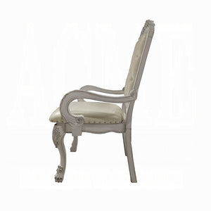 English Elm Ivory Tufted Arm Chair Set Of 2 - Elegant Bone White Upholstery With Claw Legs For Luxurious Comfort B062P209250