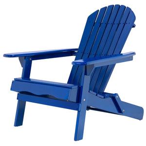 English Elm Christopher Knight Home® - Malibu Foldable Adirondack Chair - Coastal Blue Acacia Wood, Rustic Design With Comfort & Style N770P241668C