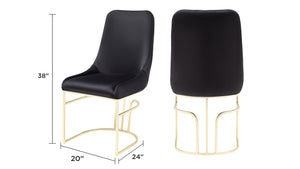 English Elm Emrald 2Pc Modern Velvet Dining Chairs With Gold Legs - Luxurious Comfort & Elegant Design B009P298422