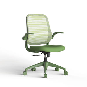 English Elm Ergonomic Mesh Back Task Chair with Flip Armrests High Density Foam Seat 500lb Capacity Green W5280P464455