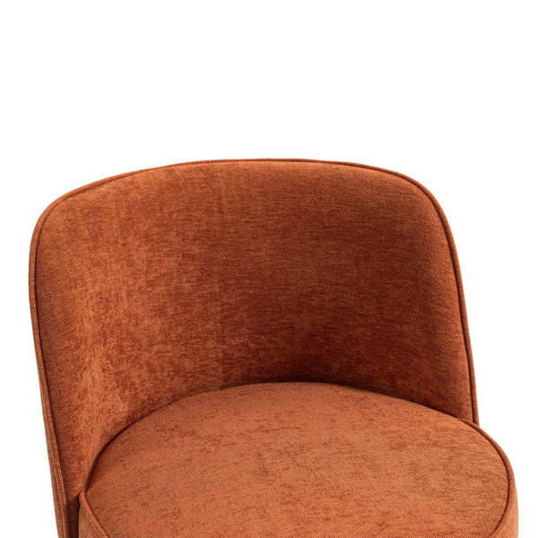 English Elm Counter Height Barstools Set of 2 Linen Upholstered Barrel Seat with Iron Legs Orange W395P410432