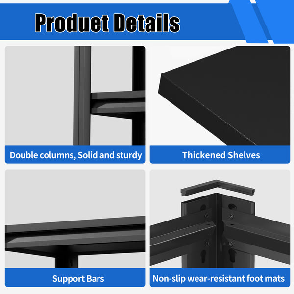 English Elm 20-30 Gallon Aquarium Stand Heavy Duty Steel Three Tier Rack for Home or Office Black W2735P457276