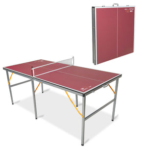 English Elm Double Fish Foldable Mdf Ping Pong Table with Wheels Net Paddles Balls Indoor Outdoor W3087P250981