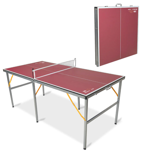 English Elm Double Fish Foldable Mdf Ping Pong Table with Wheels Net Paddles Balls Indoor Outdoor W3087P250981