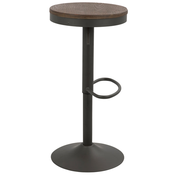 English Elm Dakota Industrial Adjustable Barstool Set Of 2 - Stylish Brown & Grey Swivel Stools For Modern Spaces B202P222405