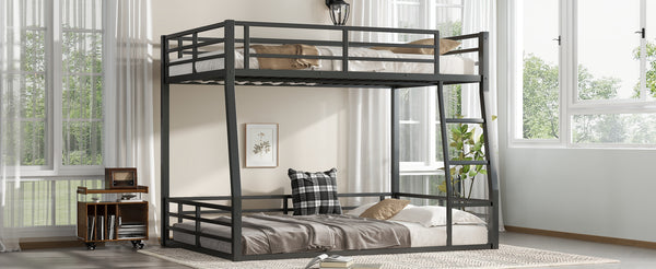 English Elm Metal Full Xl Over Queen Bunk Bed - Space-Saving Design For Teens & Adults, Durable, Noise-Free, No Box Spring! W1580S00141