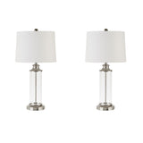 510 Design Clarity Casual Glass Cylinder Table Lamp Set of 2 5DS153-0001 Silver