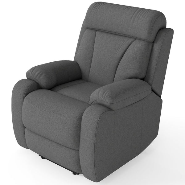 English Elm Power Lift Recliner For Seniors – Compact Electric Chair In Dark Gray Snowflake Velvet, Remote Control W1028S00052-GIGA
