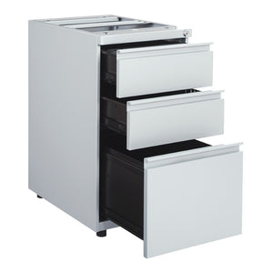 OSP Home Furnishings 22" Under Desk Pedestal with Box File Drawers and Ball Bearing Slides for Office PTO22BBF-SV