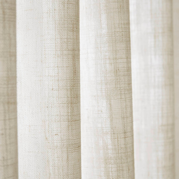 English Elm 2-piece Pinch Pleat Poly Linen Curtain Panels Tailored Formal Drape for Any Room Ivory B035P482983