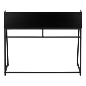 English Elm Computer Desk - Modern Black Laminate & Metal Workstation With Hutch For Home Office & Small Spaces B2710P219833