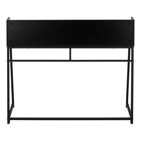 English Elm Computer Desk - Modern Black Laminate & Metal Workstation With Hutch For Home Office & Small Spaces B2710P219833