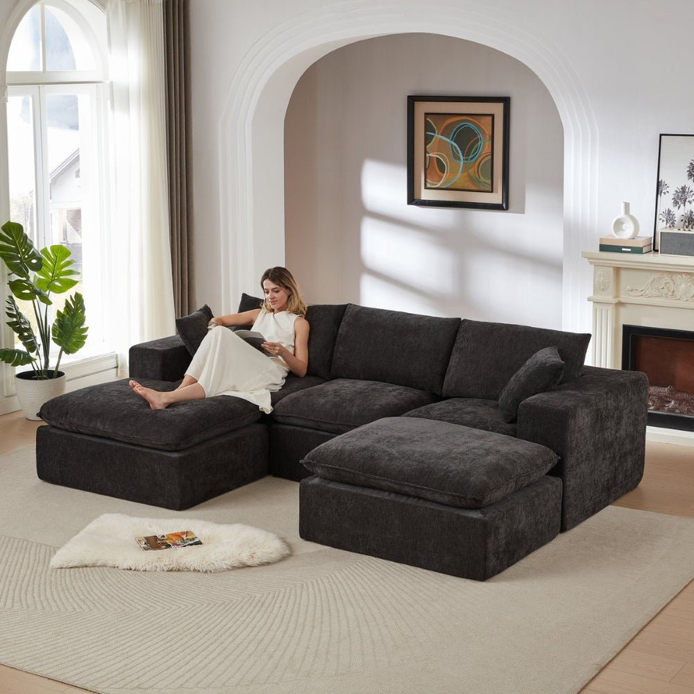 English Elm Modern Chenille Cloud Sofa - Cozy, Modular Design For Stylish Living Rooms, Apartments & Offices P2 W3396S00040-GIGA