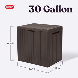 English Elm 30 Gallon Resin Deck Box Weatherproof Lockable Outdoor Patio Storage Container W2181P484988
