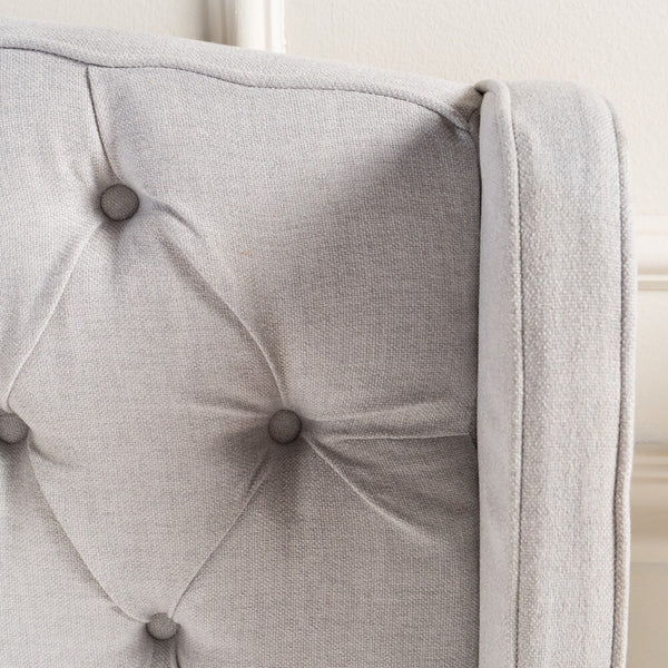 English Elm Christopher Knight Home® - Queen Upholstered Platform Bed Frame with Wingback Tufted Headboard, Birch Legs, Ivory, Spacious Elegance 60542.00-Q-H_60542.00-Q-P