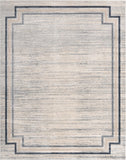 Unique Loom Oasis Fountain Machine Made Border Rug Gray, Ivory/Beige/Navy Blue 8' 0" x 10' 0"