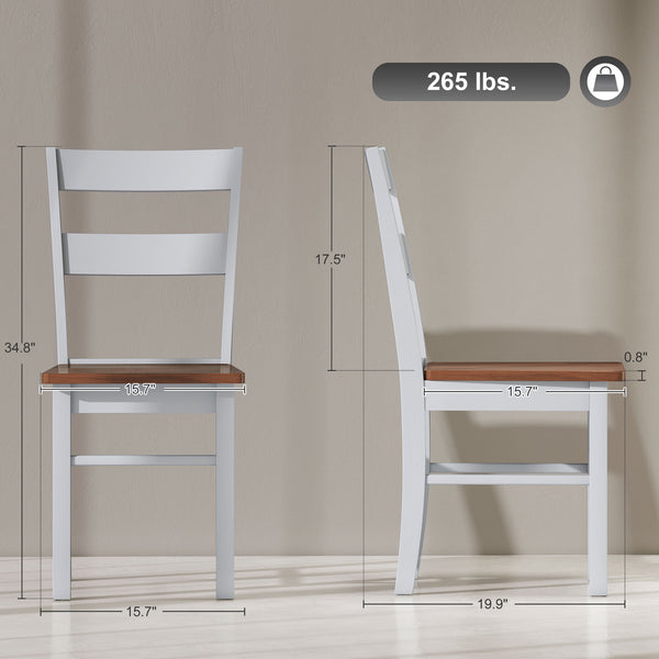 English Elm Wood Windsor Spindle Back Dining Chair Set of Four Solid Rubberwood Farmhouse Matte Black T3971P429724
