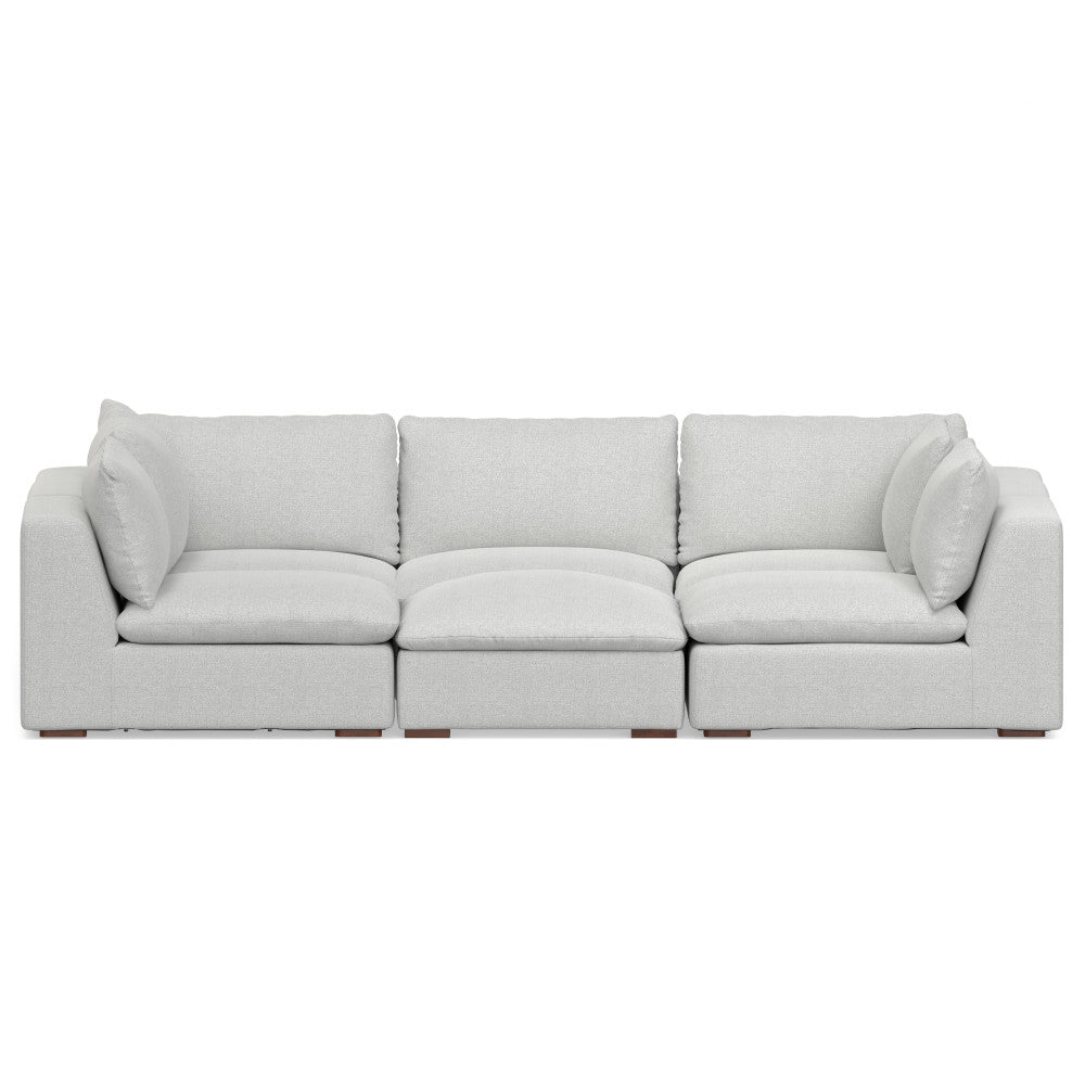 English Elm Jasmine Cloud Grey Pit Sectional Sofa U-Shaped 124" Modular Sofa Bed, Performance Fabric, 1800lb Capacity B136P199251