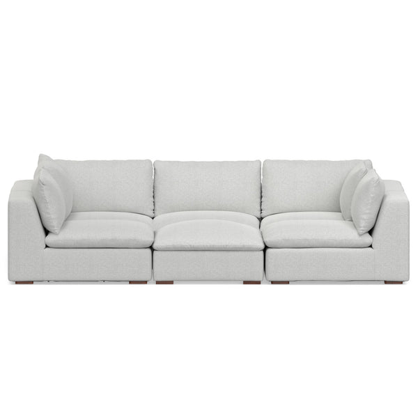 English Elm Jasmine Cloud Grey Pit Sectional Sofa U-Shaped 124" Modular Sofa Bed, Performance Fabric, 1800lb Capacity B136P199251