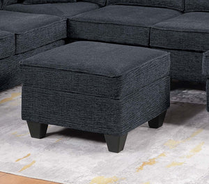 English Elm Contemporary Chenille U-shape Sectional with Usb Charging Chaise and Ottoman Included Black,Slate B011S02189