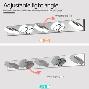 English Elm 37" Modern 5-Light Led Vanity Sconce - Chrome Finish, Dimmable Acrylic Shades For Bright Bathroom Glow W2312P374891