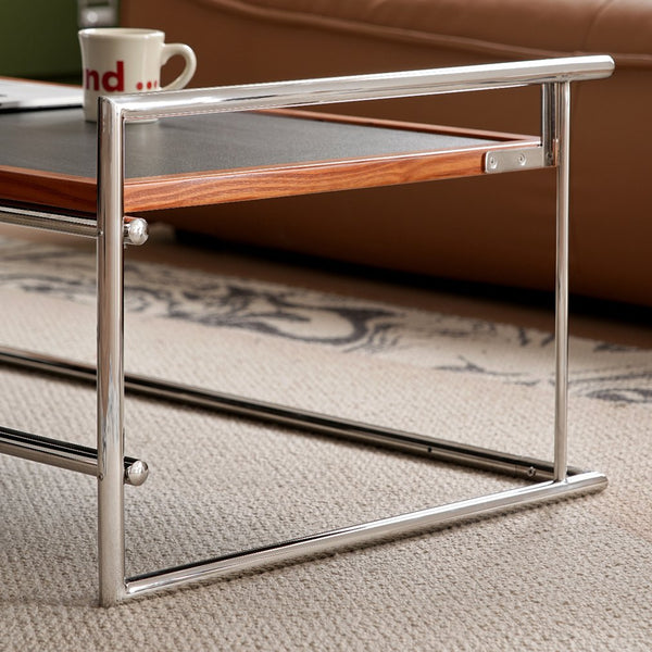 English Elm Rio Bauhaus Flip Top Coffee Table Solid Wood and Steel for Modern Apartment Living W3318P308508
