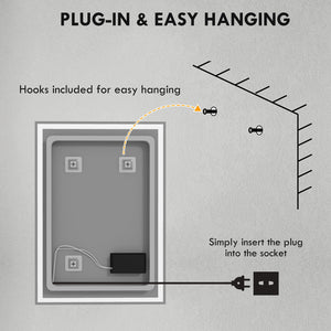 English Elm HOMCOM LED Bathroom Mirror with Touch Dimmer, 3 Color Temps, Anti-Fog Memory, IP44 Silver W2225P173992