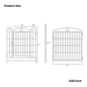 English Elm Dog Playpen 8 Panel Heavy Duty Iron Pet Fence Foldable Indoor Outdoor Exercise Pen Black W368P234000