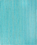 Unique Loom Braided Jute Dhaka Hand Braided Solid Rug Turquoise,  8' 0" x 10' 0"