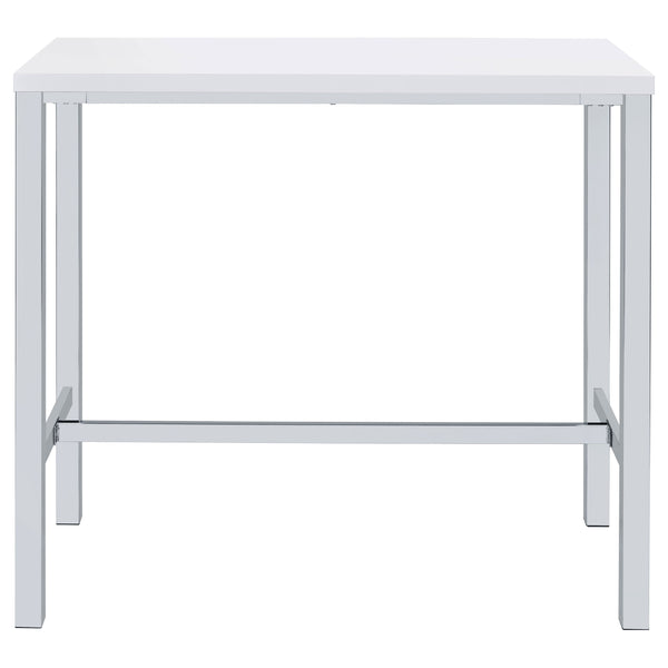 English Elm Nimitz Sleek High-Gloss White & Chrome 5-Piece Pub Bar Set — Modern Steel Frame, Durable MDF Seats B062P333393