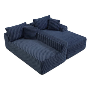 English Elm 105'' Modular Cloud Sectional Corduroy L-shape Deep Seat Sofa for Living Room W1117S00332