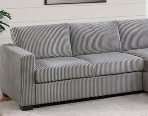 English Elm L-shaped Corduroy Sectional with Chaise Square Arms Modern Living Room Sofa Light Gray B011P430090