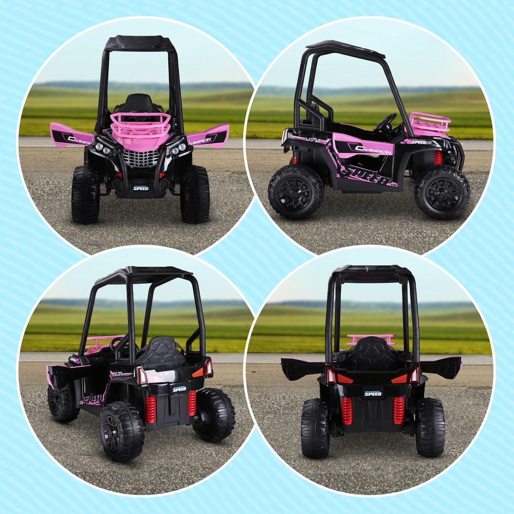 English Elm Aosom 12v Electric Kids Ride on Utv with Remote Control Suspension and Music System W2225P229348