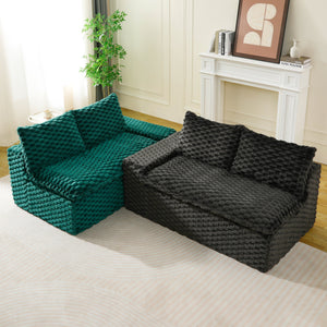 English Elm Luxury Color-Block Turtle Velvet Sofa - Versatile & Stylish Seating For Cozy Living Room Gatherings W3371S00052