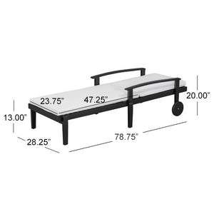English Elm Set of 3 Solid Acacia Outdoor Chaise Lounges with Adjustable Backrest and Side Table N769P363844B_2_N769P248112B