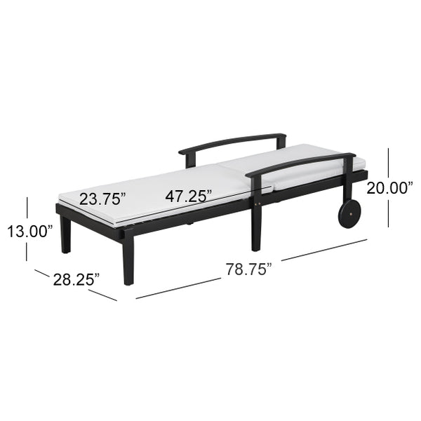 English Elm Set of 3 Solid Acacia Outdoor Chaise Lounges with Adjustable Backrest and Side Table N769P363844B_2_N769P248112B