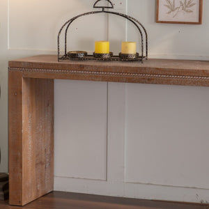 English Elm Solid Wood Console Table - Retro Narrow Design For Living Room, Entryway & Hallway, Multi-Purpose Use W3158P297409-GIGA