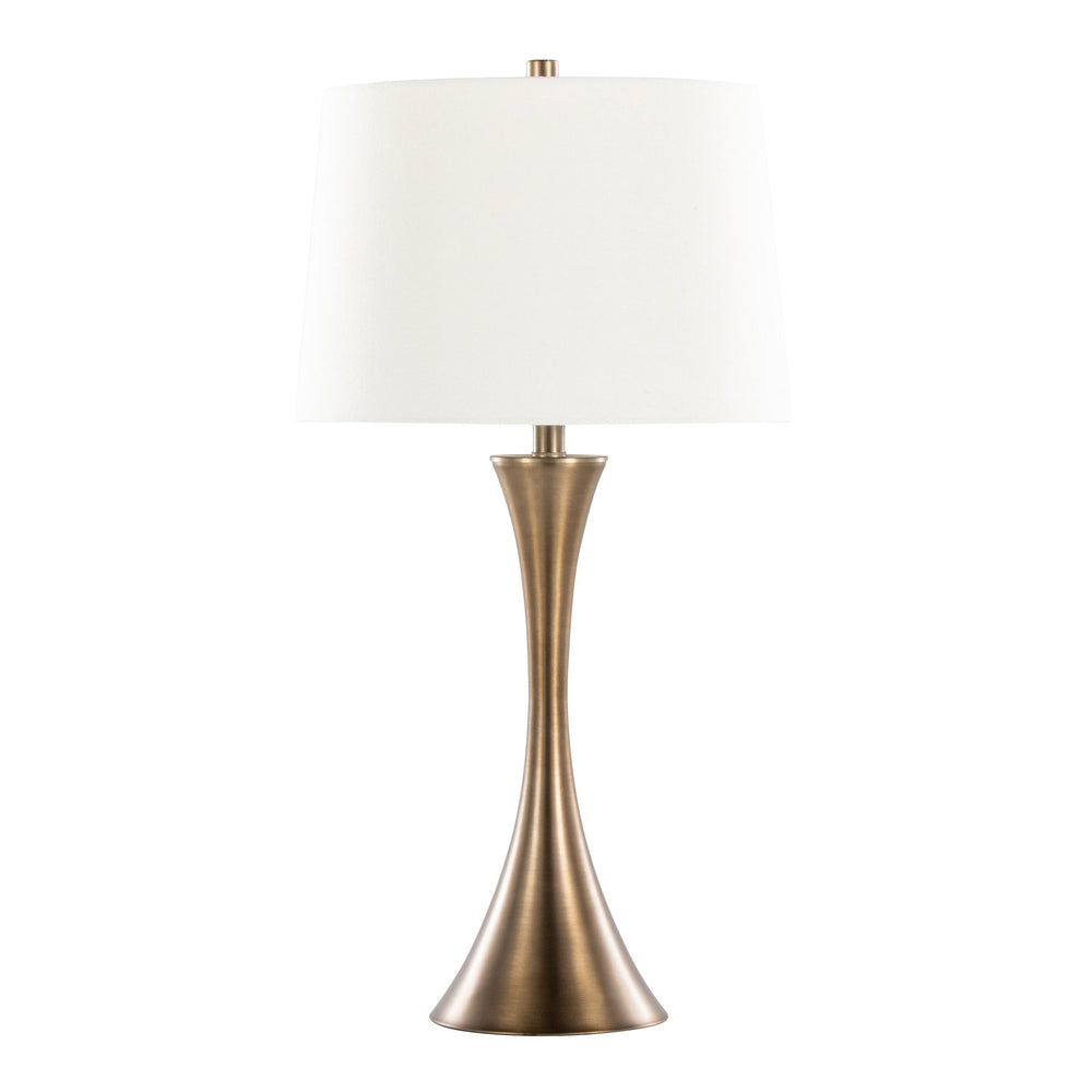 English Elm Lenuxe 29" Set Of 2 Modern Table Lamps In Golden Bronze With Off-White Shade For Elegant Lighting B202P224104