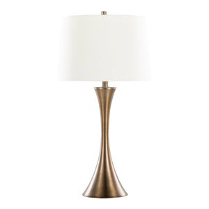 English Elm Lenuxe 29" Set Of 2 Modern Table Lamps In Golden Bronze With Off-White Shade For Elegant Lighting B202P224104