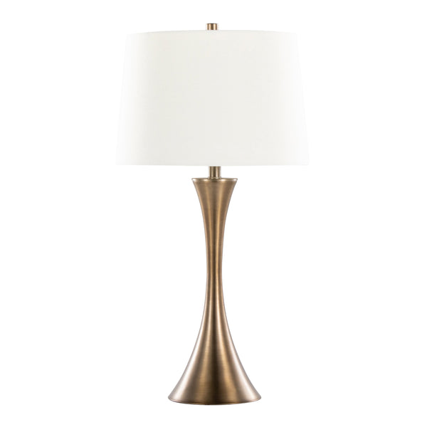 English Elm Lenuxe 29" Set Of 2 Modern Table Lamps In Golden Bronze With Off-White Shade For Elegant Lighting B202P224104