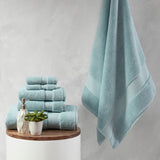 Madison Park Signature Splendor Glam/Luxury 1000gsm 100% Cotton 6 Piece Towel Set MPS73-433 Blue