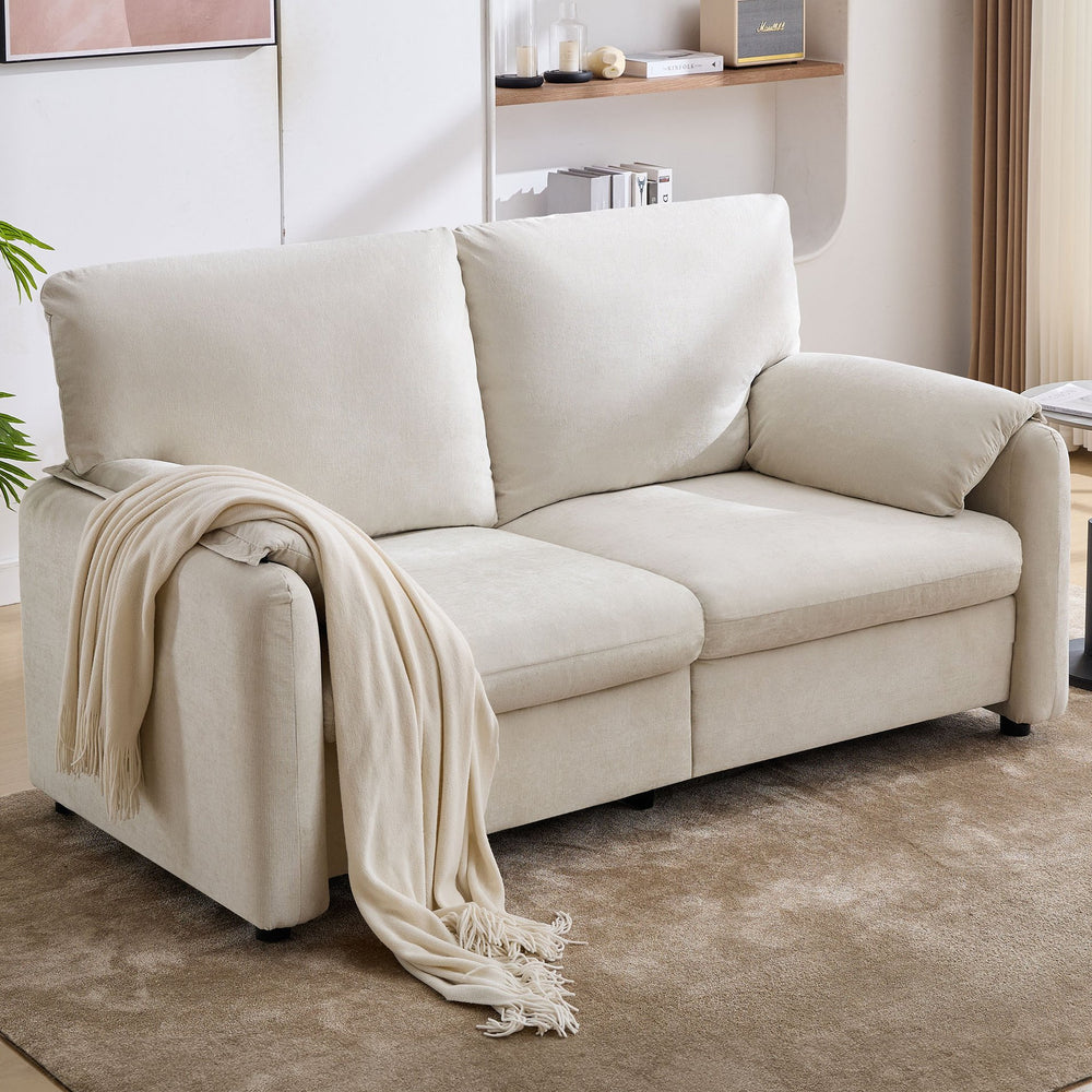 English Elm 800lbs Chenille Loveseat Sofa with Down Fill Cloud Comfort for Living Room or Bedroom W1521P499766
