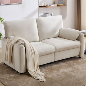 English Elm 800lbs Chenille Loveseat Sofa with Down Fill Cloud Comfort for Living Room or Bedroom W1521P499766