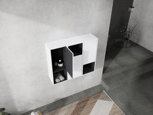English Elm 12" Bathroom Side Cabinet - Wall-Mounted Storage Solution With Soft-Close Doors & Eco-Friendly Build W999S00281